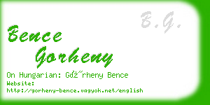 bence gorheny business card